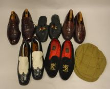 A collection of gents' shoes, to include a pair of patent Gucci shoes, size 43, various brogues,