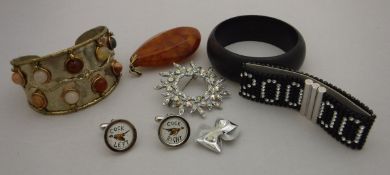 A collection of costume jewellery to include a Swarovski bracelet inscribed "2000",