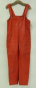 Maxfield Parrish red leather dungarees,