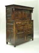 A 19th Century Lancashire oak court cupboard or duodarn (probably Lake District),