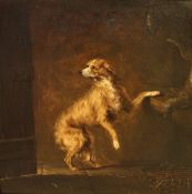 ATTRIBUTED TO EDMUND BRISTOW (1787-1876) "Dog raiding the game parlour", oil on panel, unsigned,