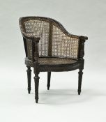 A 19th Century carved oak framed bérgère chair,