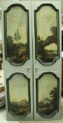 19TH CENTURY CONTINENTAL SCHOOL A pair of painted armoire or cupboard doors,