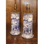 A pair of 19th Century Pratt's "Native Scenery" vases table lamps CONDITION REPORTS