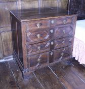 A 17th Century and later oak chest,