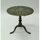 A 19th Century green lacquered and chinoiserie decorated tea table,