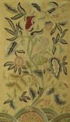 A set of four early 20th Century needlework panels depicting floral sprays,