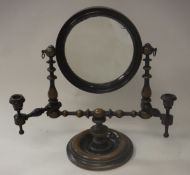 A 19th Century walnut framed shaving mirror,