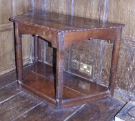 An oak side table in the 17th Century credence style,