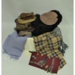 A box of assorted scarves to include cashmere,