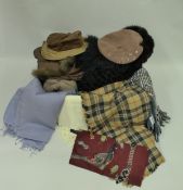 A box of assorted scarves to include cashmere,