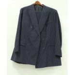A collection of gentlemen's jackets to include Kilgour, French and Stanbury navy pin-striped suit,