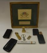 A Dunhill table lighter of flared form inscribed "Dunhill Made in England" to base,