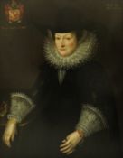 17TH CENTURY ANGLO DUTCH SCHOOL "Lady seated wearing a wide brimmed black hat with lace ruff and