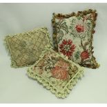 Four boxes of assorted needlework scatter cushions with floral motifs CONDITION REPORTS