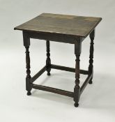 An oak occasional table in the 18th Century manner,