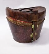 A Victorian leather top hat box,