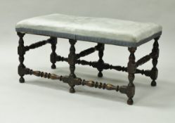 An oak framed stool in the 17th Century manner,