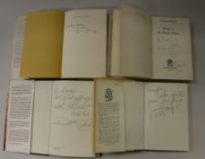 A collection of various books, many signed by the authors to include NORMAN PARKINSON "Life work",
