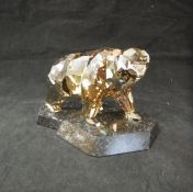 A Swarovski Crystal Society bear "Soulmates - Shield of Power" raised on a marble base (boxed)