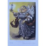 AFTER PETER FORSTER "Florence Nightingale" lithographic caricature limited edition, No'd.