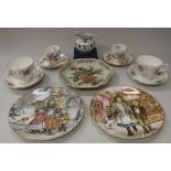 A box of various chinaware to include Derby Posies, Crown Staffordshire, Doulton Yorktown,