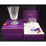 A pair of William Yeoward crystal cut glass goblets with wax type seals