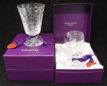 A pair of William Yeoward crystal cut glass goblets with wax type seals