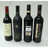 A collection of various red wines including Hardy's Crest 150th Anniversary 2003 x 2,
