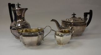 A plated four-piece tea set