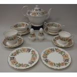 A Paragon china "Country Lane" dinner/tea service comprising oval meat plate, eight dinner plates,