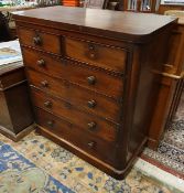 A Victorian mahogany chest of two short over four long drawers