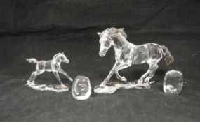 A Swarovski Crystal Society figure of a horse "Esperanza" together with foal title plaque dated