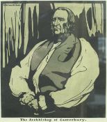 AFTER WILLIAM NICHOLSON 1872-1949 "The Archbishop of Canterbury" woodblock print image size 27 x 24