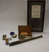 A box of various medals mainly first World War including War and Victory medal awarded to Private E