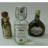 A box of various miniatures to include Highland Malt Scotch Whisky in a Loch Ness Monster bottle,