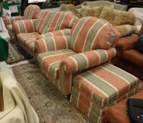 A modern Duresta four piece suite comprising two seat sofa,