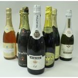 Eight bottles of various sparkling wines (8)