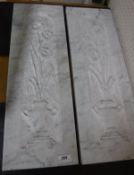 Three pairs of carved marble corbels,