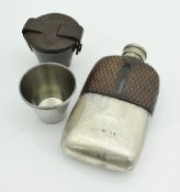 A Victorian silver-mounted hip flask,