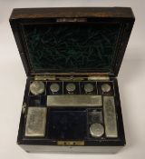 A Victorian coromandel and brass bound ladies vanity case,