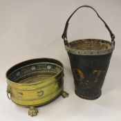 A 19th Century leather fire bucket inscribed "D.