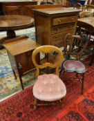 An Edwardian mahogany four-drawer music cabinet,