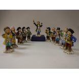 A 20th Century Sitzendorf eleven piece monkey band including conductor