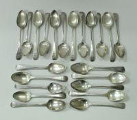 A set of five George IV silver feathered edge teaspoons (by William Eaton,