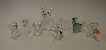 A collection of Swarovski Crystal little figurines to include Kris bear,