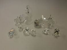 A collection of Swarovski Crystal Society small crystal animals to include whale, hippo, seahorse,