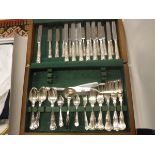 A Walker & Hall kings pattern canteen of cutlery