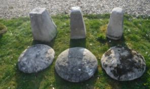 Three staddle stones