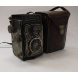 A Rolleicord compur camera by Franke & Heidecke of Braunschweig in leather case